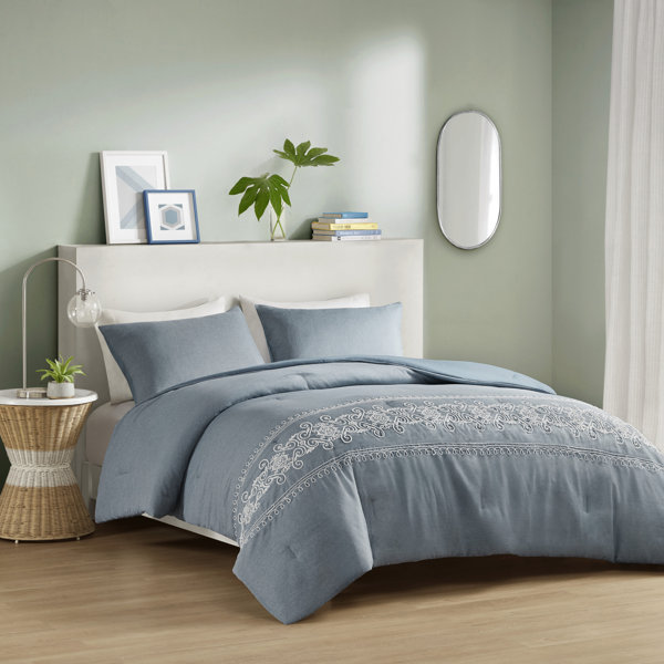Canora Grey Kyaira Embroidered Comforter Set & Reviews Wayfair